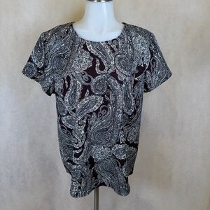 Banana Republic Outlet Paisley Print Blouse Western Large